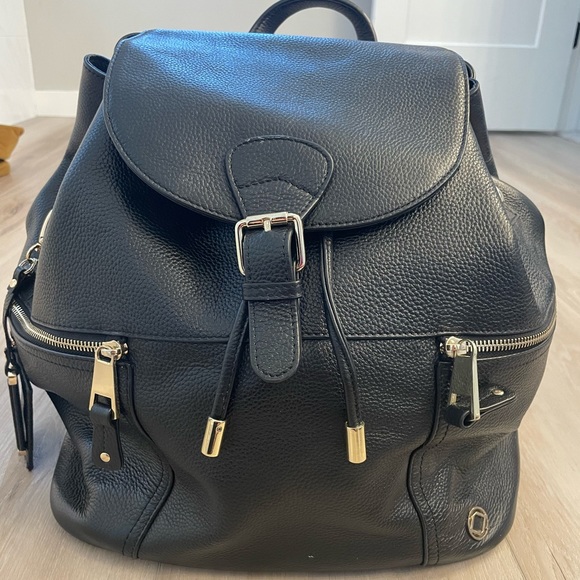 Kerikit Black Leather Diaper Backpack - Picture 2 of 7